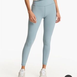 14. Dusty Blue High-Waisted Full-Length Leggings with Wide Waistband